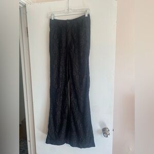 Lucky & Blessed Black Lace Flare Pants- Size M